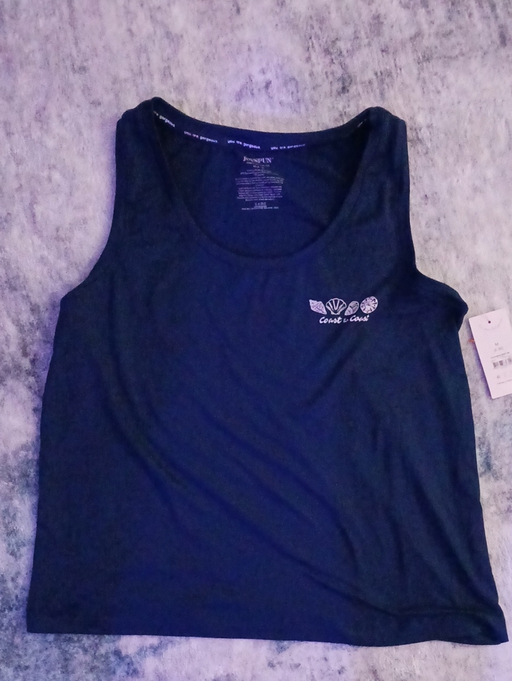 Joyspun Sleepwear Tnak Top, Medium Navy - Picture 1 of 5